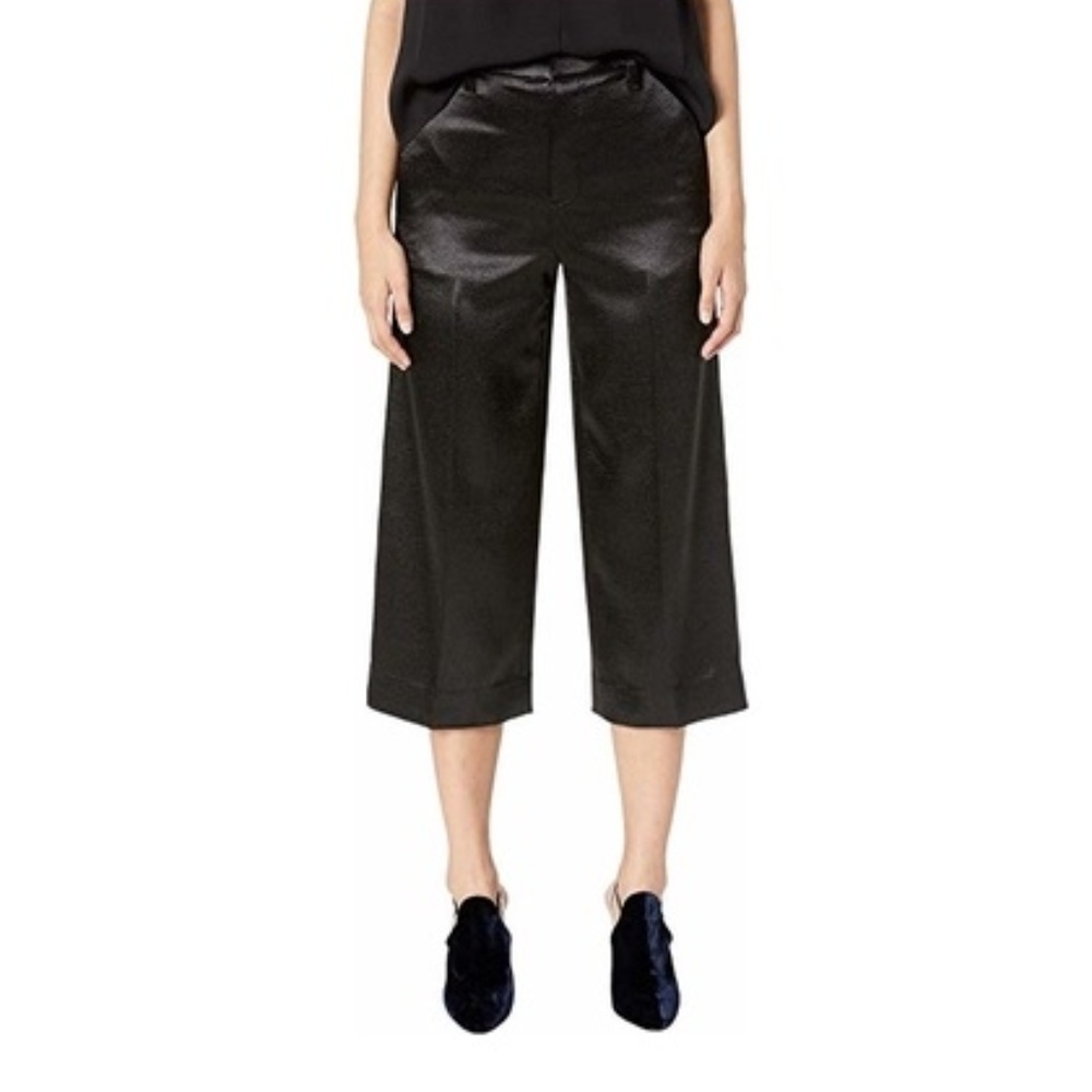 NWT Vince Metallic Satin Crop Wide Leg Pant - Picture 2 of 10